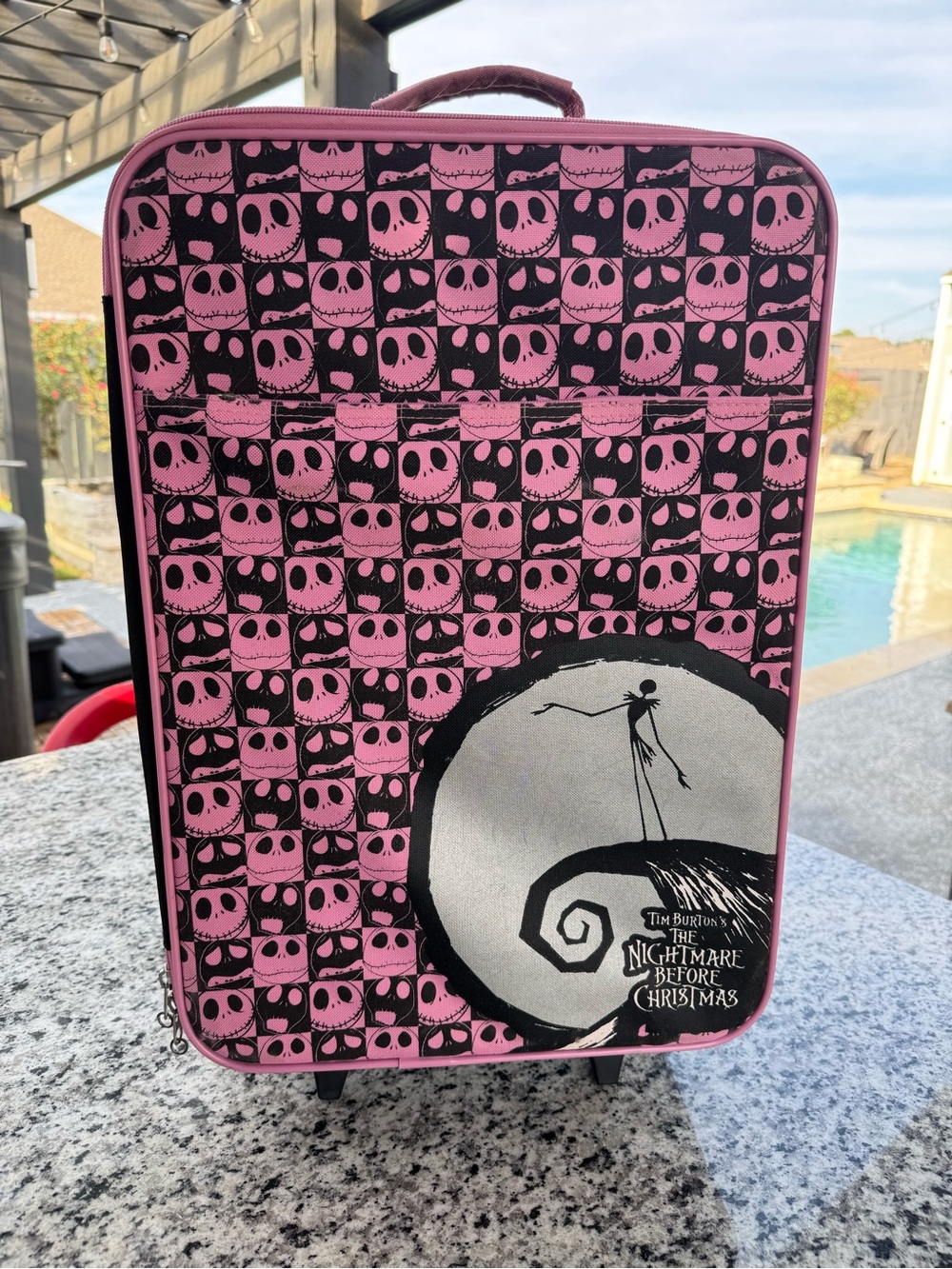 Disney Nightmare Before Christmas Carry-On 18" & Under Rolling Pink Black Poly